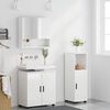 vidaXL Kylpyhuonekalustesetti ovella 3 pcs Korkean kiillon valkoinen