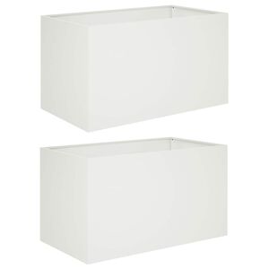 vidaXL Puutarha ruukku 2 kpl valkoinen 80 x 50 x 50 cm