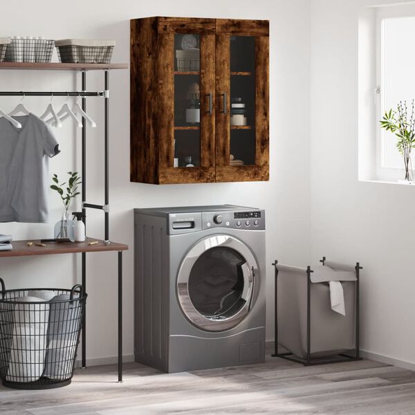 vidaXL Sein&auml;kiinnitett&auml;v&auml; kaappi savutammi 69,5x34x90 cm