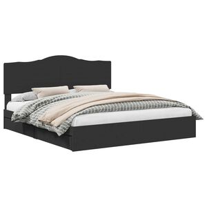 vidaXL S&auml;ilytyss&auml;nky p&auml;&auml;tyll&auml; Musta 200 x 200 cm Tekninen puu