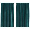 vidaXL Verhot verhoilla 2 pcs Tummanvihre&auml; 140 x 140 cm Sametti