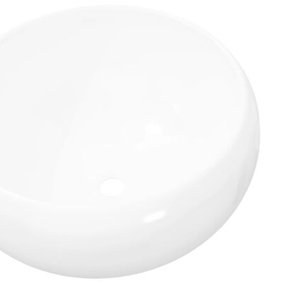 vidaXL Pyöreä keraaminen pesuallas Valkoinen 40x15 cm