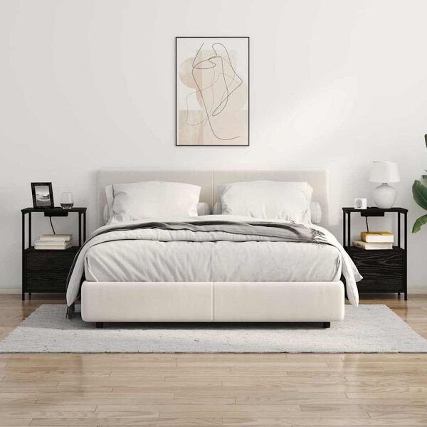 vidaXL Y&ouml;p&ouml;yt&auml;kaappi 2 pcs Musta tammi. 40 x 31 x 60 cm Tekninen puu