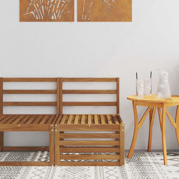 vidaXL Ulkotilan keskisohva Tihe&auml; akasiapuu Luonnollinen