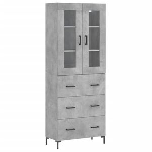 vidaXL Kaappi betoninharmaa 69,5x34x180 cm tekninen puu