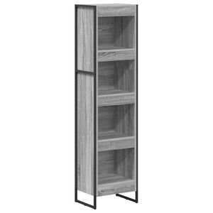vidaXL Kirjahylly 40 x 30 x 155 cm Tekninen puu Harmaa Sonoma