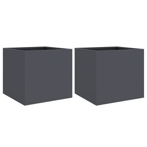 vidaXL Kukkalaatikot 2 kpl antrasiitti 32x30x29 cm ter&auml;s