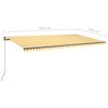 vidaXL Sis&auml;&auml;nkelattava markiisi LED/tuulisensori 600x300 cm keltavalk.