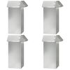 vidaXL Etanaaita 4 kpl 13,5 x 13,5 x 25 cm Galvanoitu ter&auml;s Hopea
