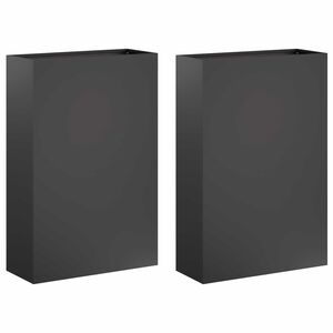 vidaXL Puutarha ruukku 2 kpl Musta 50 x 20 x 75 cm