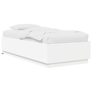 vidaXL S&auml;ngyn runko LED-valolla valkoinen 80 x 200 cm Tekninen puu