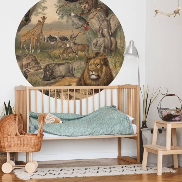 WallArt Tapetti ympyrä Animals of Africa 190 cm