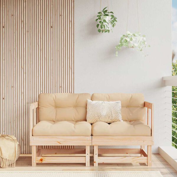 vidaXL Kulmasohvat tyynyillä 2 kpl täysi mänty