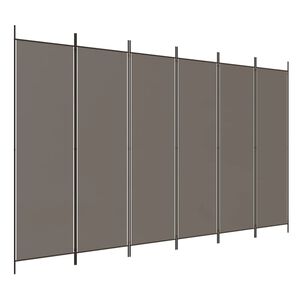 vidaXL 6-paneelinen Tilanjakaja antrasiitti 300x200 cm kangas