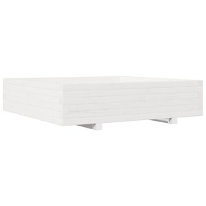 vidaXL Kukkalaatikko valkoinen 100x100x26,5 cm t&auml;ysi m&auml;nty