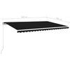 vidaXL Sis&auml;&auml;nkelattava markiisi LEDill&auml; 500x300 cm antrasiitti