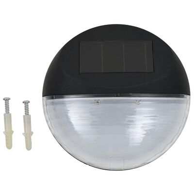 vidaXL Aurinkoenergia ulkoseinävalaisimet LED 24 kpl pyöreä musta