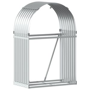 vidaXL Polttopuuteline hopea 80x45x120 cm galvanoitu ter&auml;s