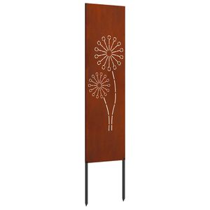 vidaXL Puutarhan yksityisyyden verho Viivakuvio Ruosteinen 32 x 140 cm