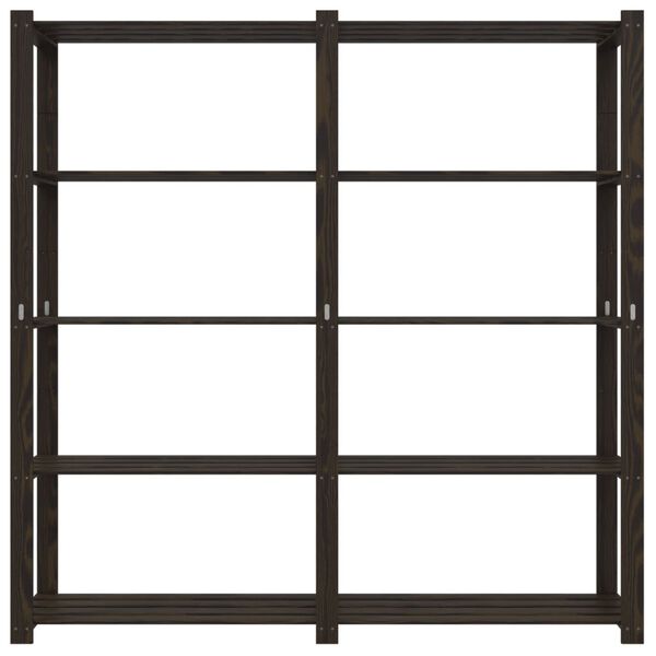 vidaXL 5-kerroksinen varastohylly musta 170x38x170 cm täysi mänty