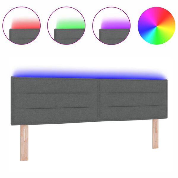 vidaXL LED-pääty LED -nauhavalot päätyllä Tummanharmaa 160 cm kangas