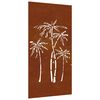 vidaXL Puutarhasein&auml;koriste 105x55 cm corten ter&auml;s palmukuvio