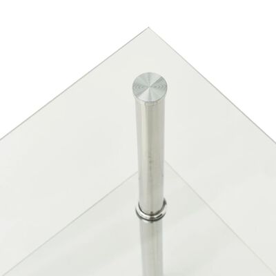 vidaXL 2-kerroksinen sivupöytä läpinäkyvä 38x38x50 cm karkaistu lasi