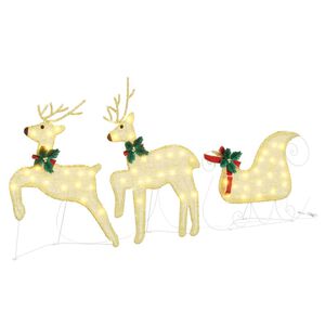 vidaXL LED Porot 3 kpl L&auml;mpim&auml;n Valkoinen 43 x 18 x 66 cm kangas