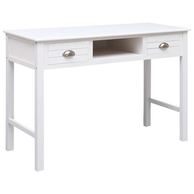 vidaXL Kirjoituspöytä valkoinen 110x45x76 cm puinen