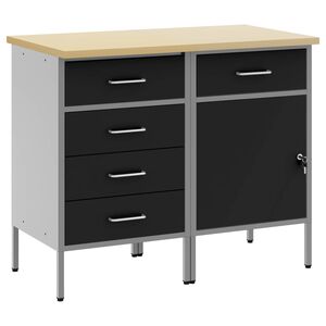 vidaXL Ty&ouml;p&ouml;yt&auml;kaappi lukkoon 2 kpl Mustat ja harmaa 100 x 55 x 85 cm