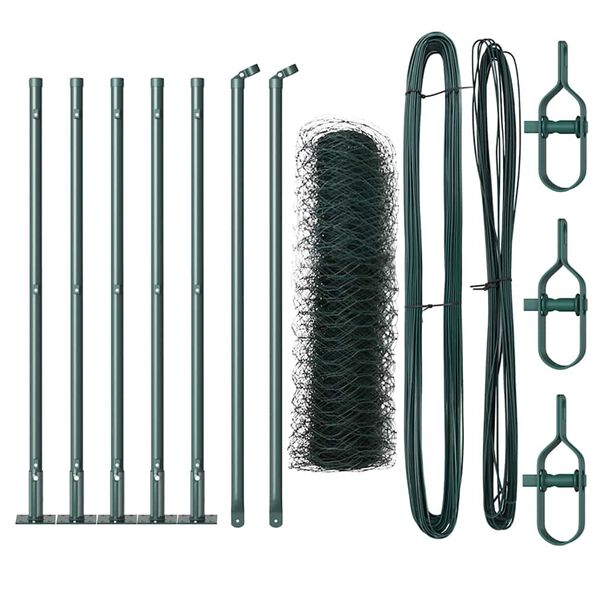 vidaXL Aitalatu Vihreä 10 x 0,4 m (36 mm verkko) Terästä ja PVC:tä