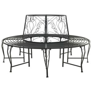 vidaXL Puun penkki 8-Istumapaikkojen m&auml;&auml;r&auml; &Oslash; 160 x 89 cm Ter&auml;s Musta