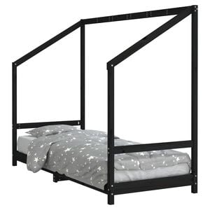 vidaXL Lasten s&auml;ngynrunko musta 80x200 cm t&auml;ysi m&auml;nty