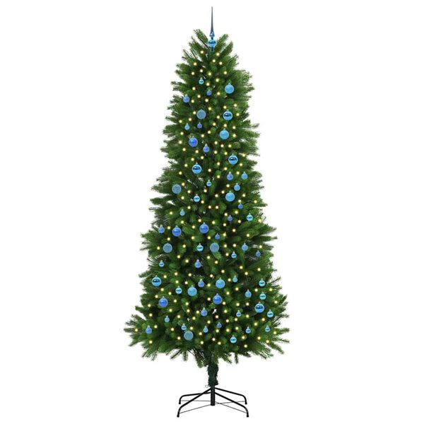 vidaXL Joulukuusi 300 LED-valoilla jalustalla Vihreä 240 cm PE