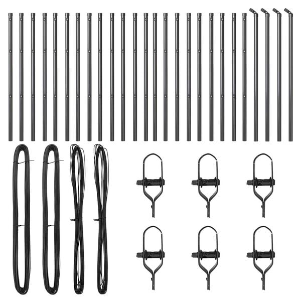 vidaXL Aitalatu 26 pcs Harmaa 3,2 x 3,2 x 120 cm