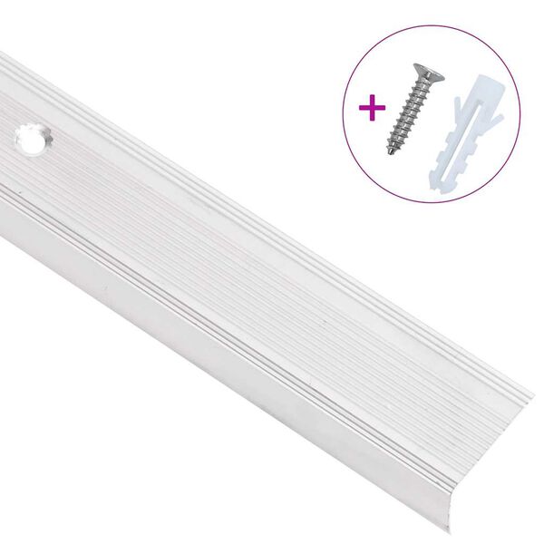 vidaXL Portaikon suojukset L-muotoiset 15 kpl alumiini 90 cm hopea