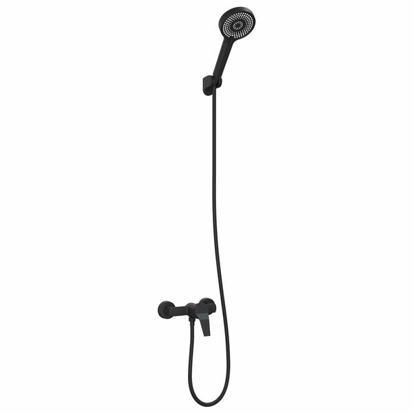 vidaXL Suihkup&auml;&auml;n sarja Musta G 1 / 2 tuumaa Messinki