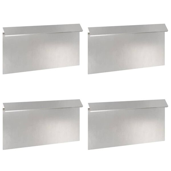 vidaXL Etanaaita 4 pcs Hopea 50 x 3,5 x 25 cm Ruostumaton ter&auml;s