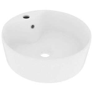 vidaXL Ylellinen pesuallas ylivuodolla mattavalk. 36x13 cm keraaminen