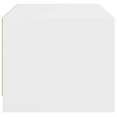 vidaXL Sohvapöytä lasiovilla valkoinen 68x50x42 cm