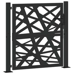 vidaXL Puutarhanportti musta 100x100 cm ter&auml;s valodesign