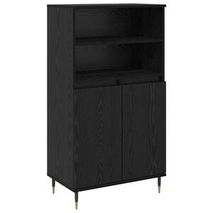 vidaXL Korkea kaappi Musta 60 x 36 x 110 cm Tekninen puu