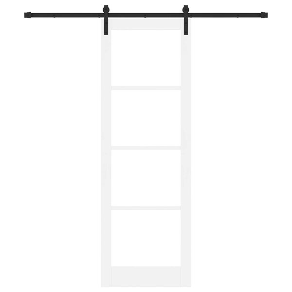 vidaXL Liukuovi ORKDAL Valkoinen 78 x 232 cm Täysi mänty ja lasi