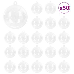 vidaXL Joulukoristeen setti 50 kpl L&auml;pin&auml;kyv&auml; &Oslash; 5 cm Muovi