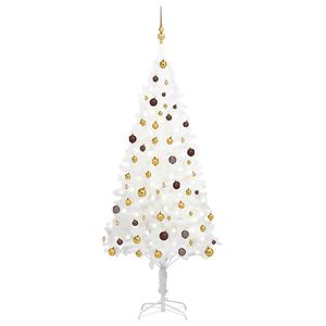 vidaXL Tekojoulukuusi palloilla esivalaistu valkoinen 210 cm PVC