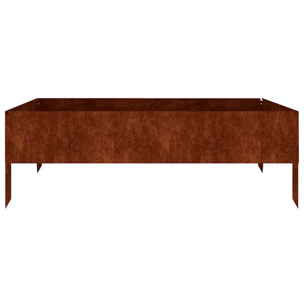 vidaXL Korotettu kukkalaatikko 100x100x33,5 cm Corten ter&auml;s