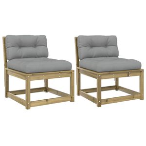 vidaXL Puutarhasohvat tyynyill&auml; 2 kpl kyll&auml;stetty m&auml;nty