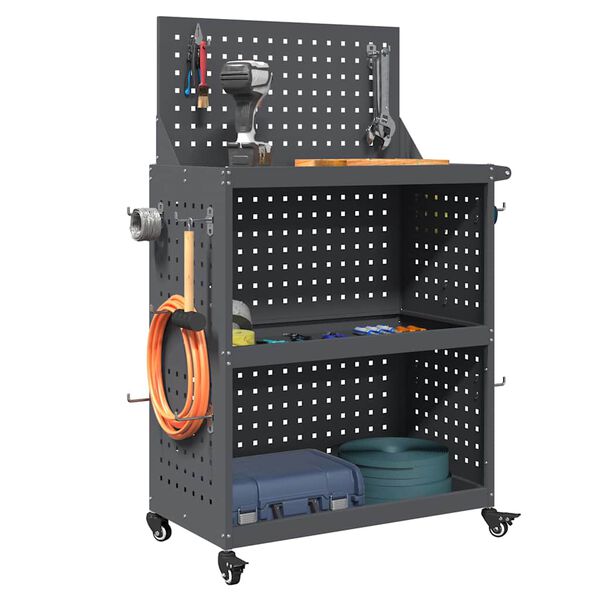 vidaXL Ty&ouml;kaluk&auml;rry Antrasiitti 65 x 35 x 111 cm Kylm&auml;valssattu ter&auml;s