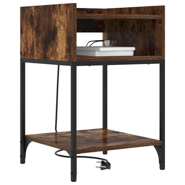 vidaXL Y&ouml;p&ouml;yt&auml;kaappi hyllyll&auml; Savup&auml;hkin&auml; 40 x 40 x 61 cm Tekninen puu