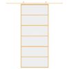 vidaXL Liukuovi kulta 90x205 cm kirkas ESG-lasi ja alumiini